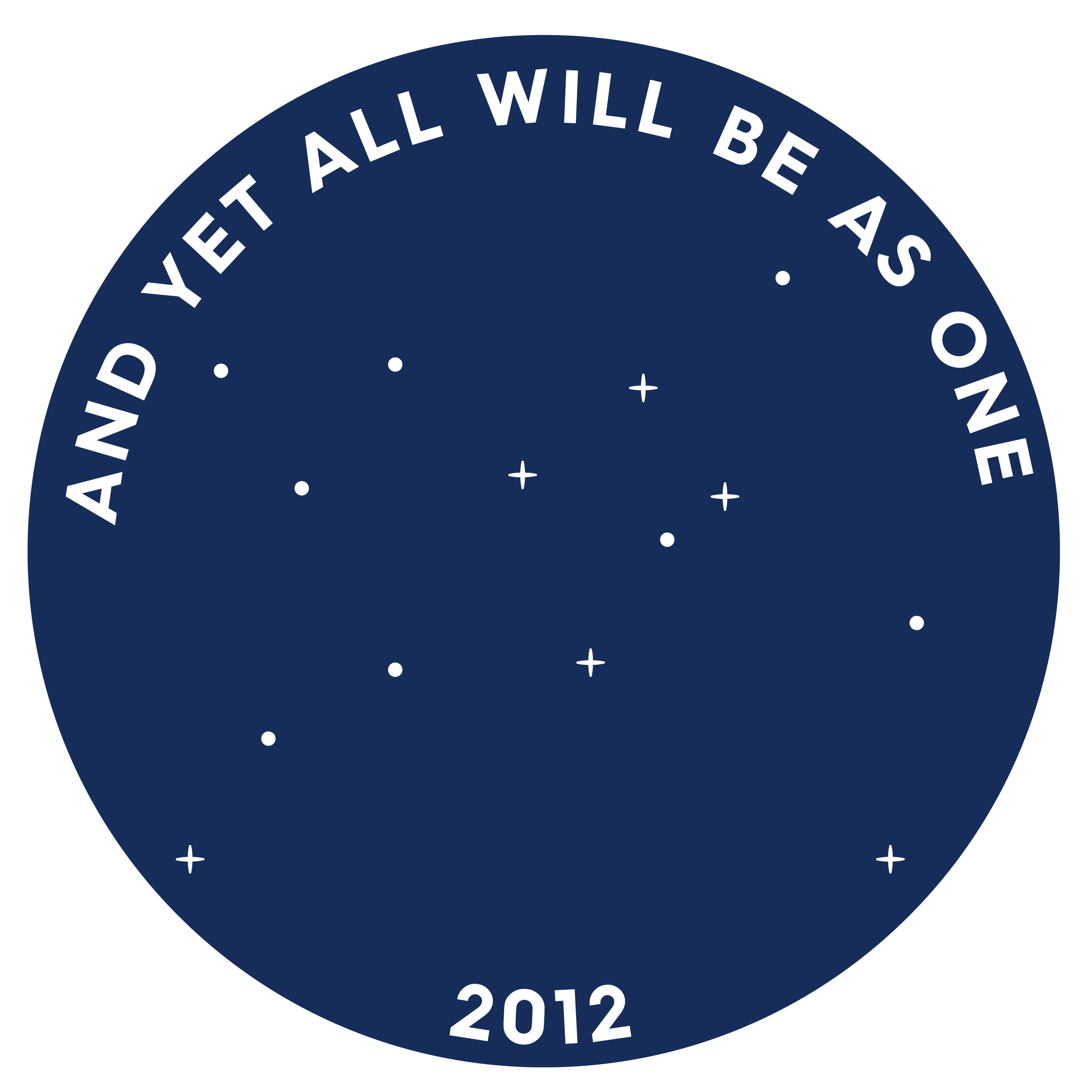 A 2012 embroidered patch with a field of stars