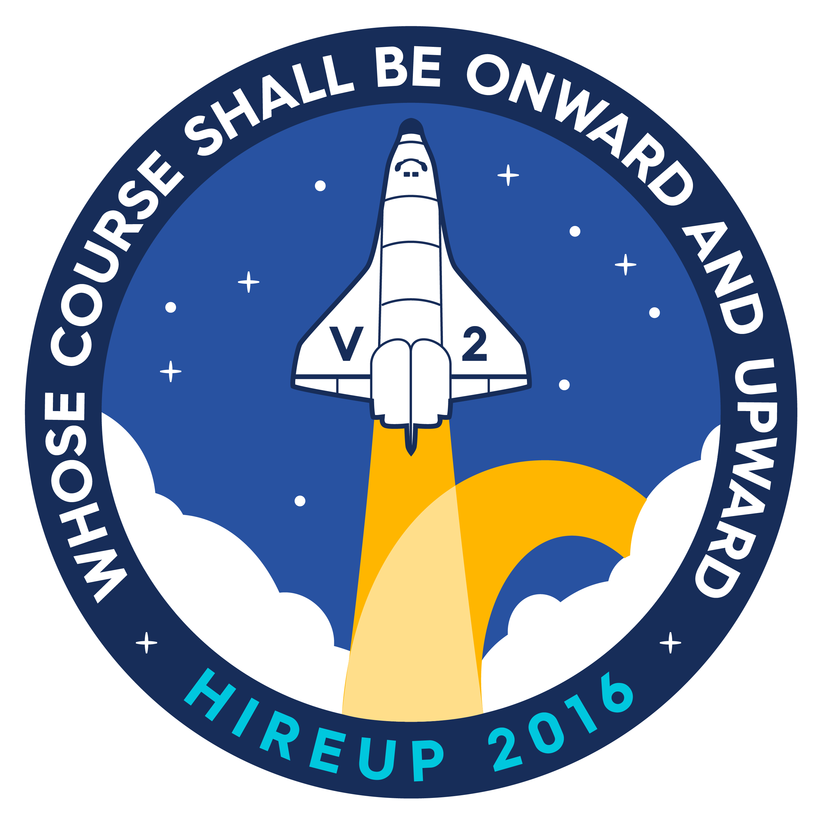 A 2016 embroidered patch with a Space Shuttle launching