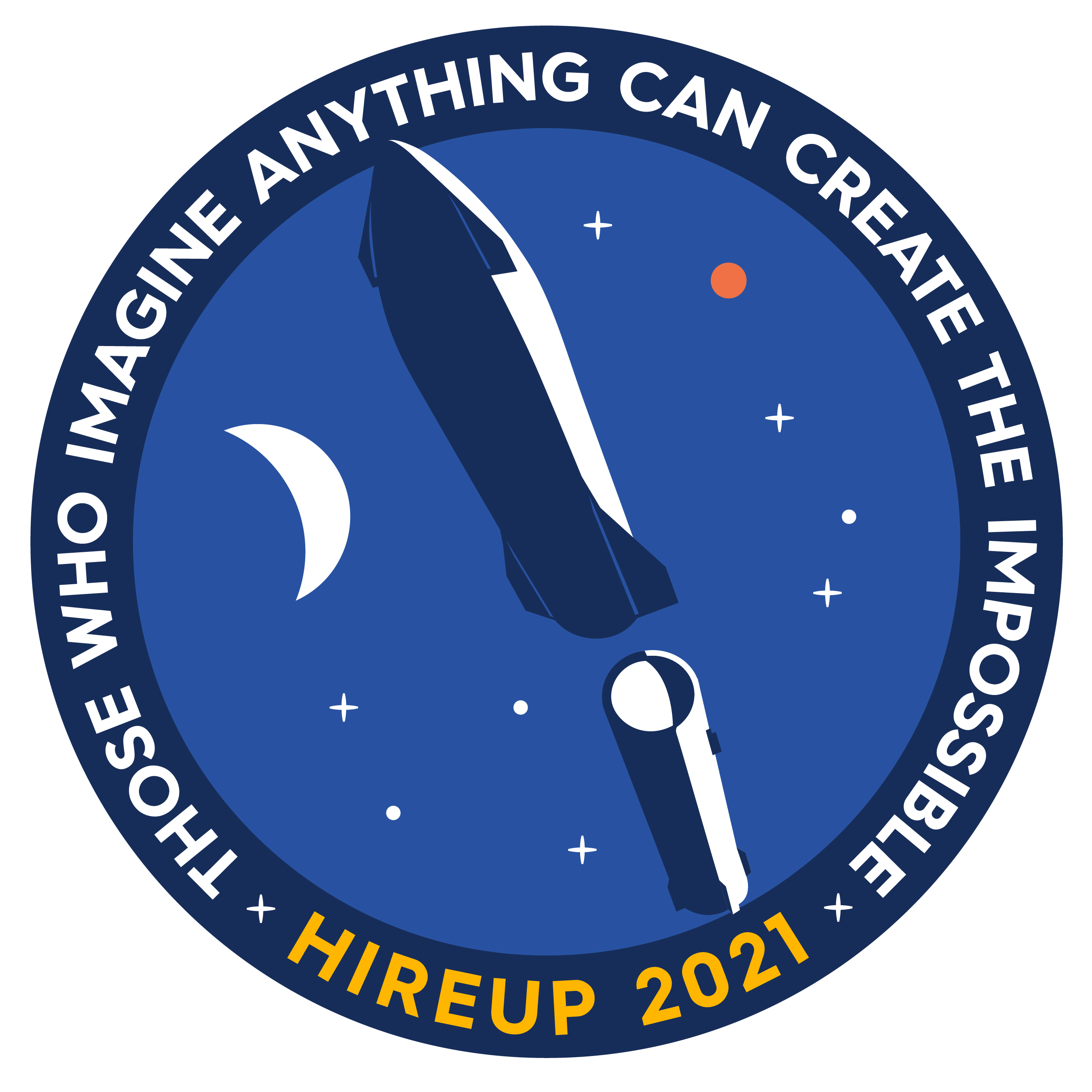 A 2021 embroidered patch with a SpaceX Starship in orbit