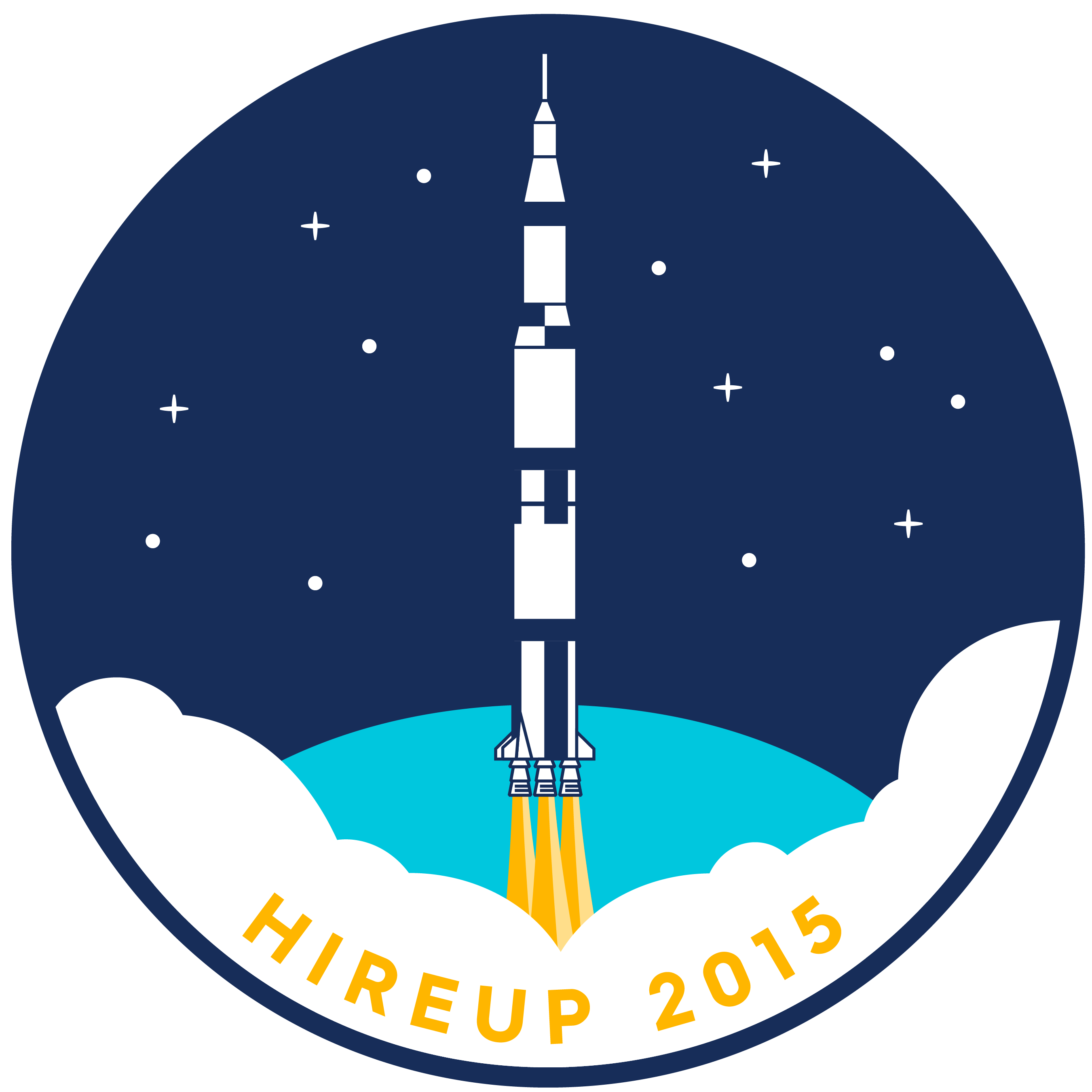 A 2015 embroidered patch with a Saturn V launching